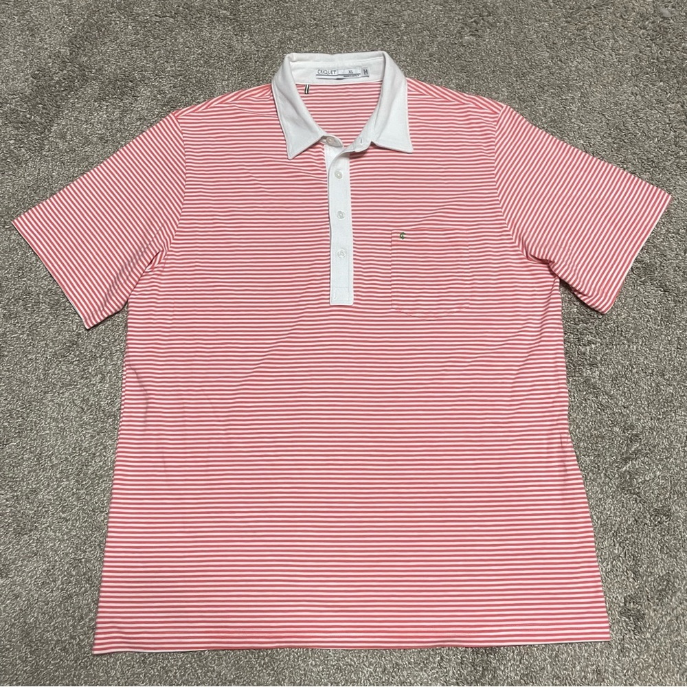 Criquet Red and White Polo Shirt Classic Style
